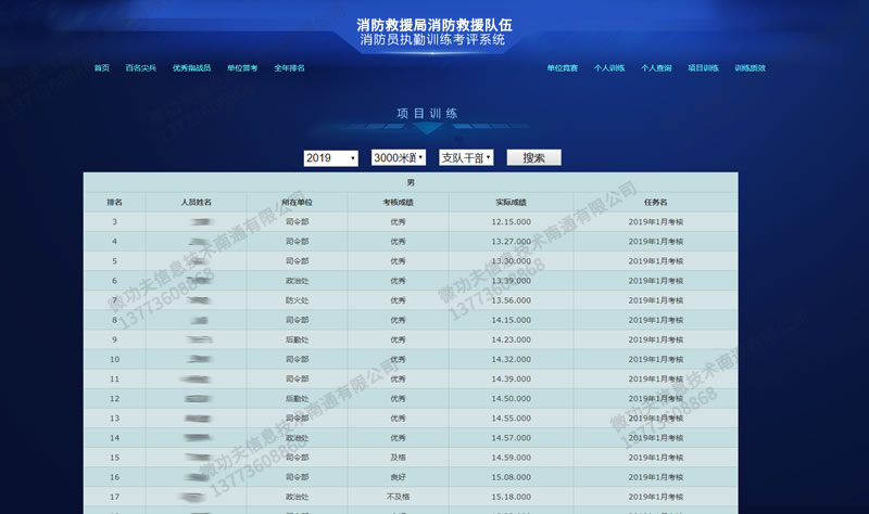 消防救援隊伍執(zhí)勤訓練考評系統(tǒng)